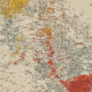 HomeRoots 7' Ivory Abstract Power Loom Area Rug - Modern Elegance for Living Rooms & Dining Areas, Easy Care 7' X 10' 550738
