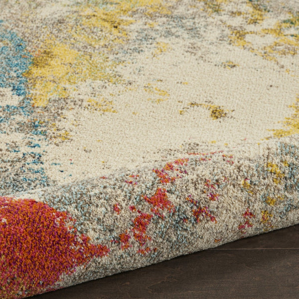 HomeRoots 7' Ivory Abstract Power Loom Area Rug - Modern Elegance for Living Rooms & Dining Areas, Easy Care 7' X 10' 550738