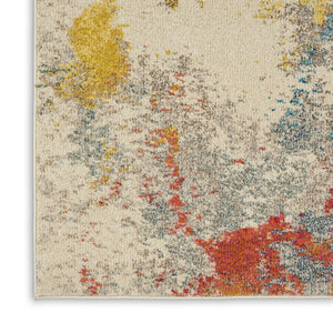 HomeRoots 7' Ivory Abstract Power Loom Area Rug - Modern Elegance for Living Rooms & Dining Areas, Easy Care 7' X 10' 550738