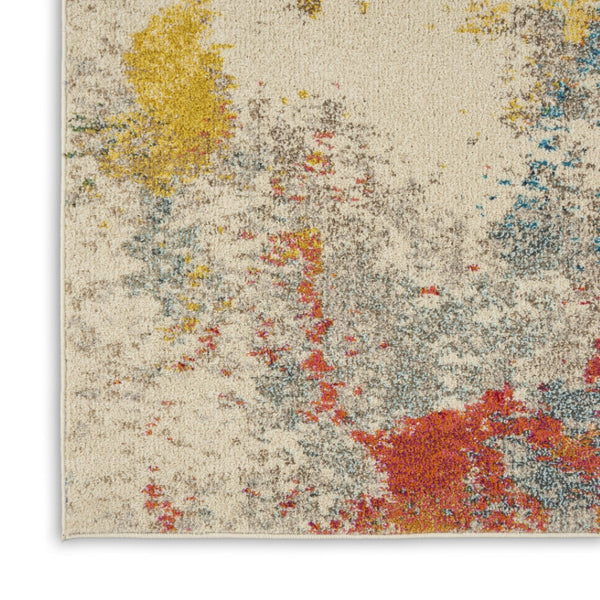 HomeRoots 7' Ivory Abstract Power Loom Area Rug - Modern Elegance for Living Rooms & Dining Areas, Easy Care 7' X 10' 550738