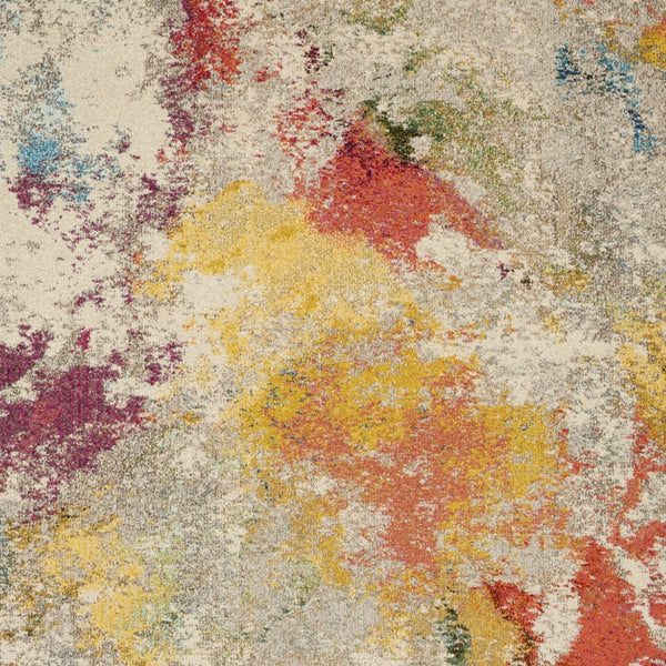 Homeroots 7' X 10' Ivory Abstract Power Loom Area Rug  Polypropylene 550738