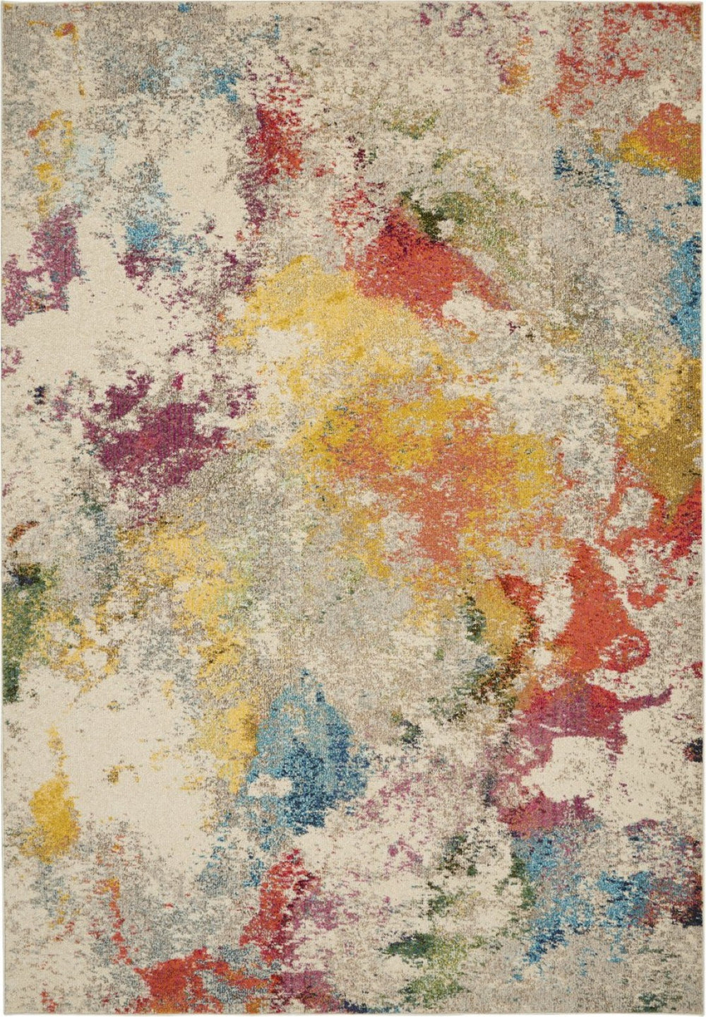 HomeRoots 7' Ivory Abstract Power Loom Area Rug - Modern Elegance for Living Rooms & Dining Areas, Easy Care 7' X 10' 550738