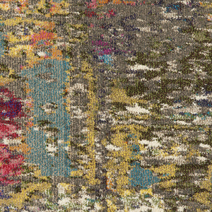 Homeroots 7' X 10' Blue And Orange Abstract Non Skid Area Rug  Polypropylene 550747