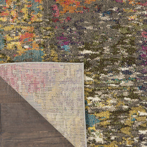 Homeroots 7' X 10' Blue And Orange Abstract Non Skid Area Rug  Polypropylene 550747