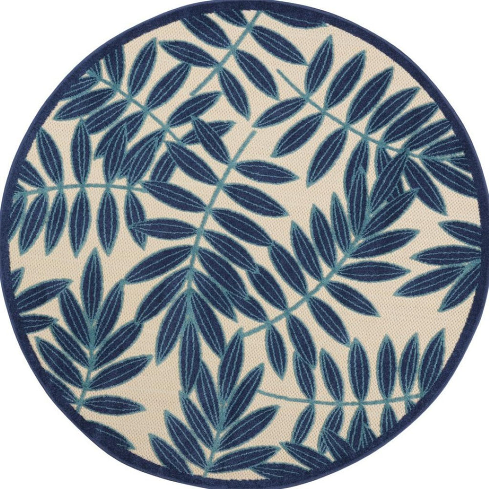HomeRoots 7' Contemporary Ivory, Blue & Orange Abstract Non-Skid Area Rug – Durable, Stain-Resistant Design! 550748