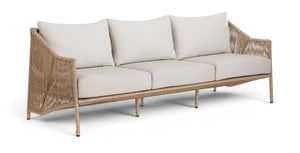 Meridian Furniture Coastline Wicker Outdoor Sofa with Uv Resistant Olefin Fabric for Patio Lounging 55075Beige-S