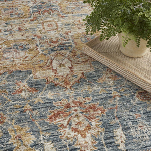 8 X 10 Oriental Distressed Area Rug Power Loomed Polyester for Living Rooms