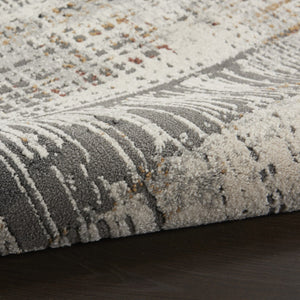 HomeRoots 4' Abstract Area Rug in Ivory, Gray, and Golden Brown - Modern Design for Home Comfort and Style 5' X 7' 550791