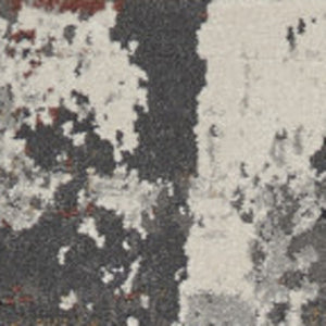 5x7 Gray Abstract Area Rug Power-loomed Polypropylene for Living Room or Bedroom