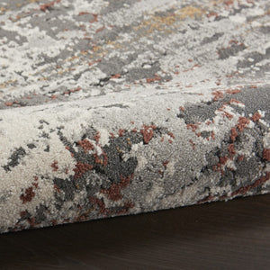 5x7 Gray Abstract Area Rug Power-loomed Polypropylene for Living Room or Bedroom