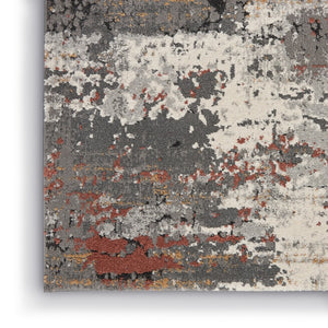 5x7 Gray Abstract Area Rug Power-loomed Polypropylene for Living Room or Bedroom