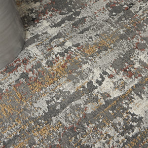 5x7 Gray Abstract Area Rug Power-loomed Polypropylene for Living Room or Bedroom