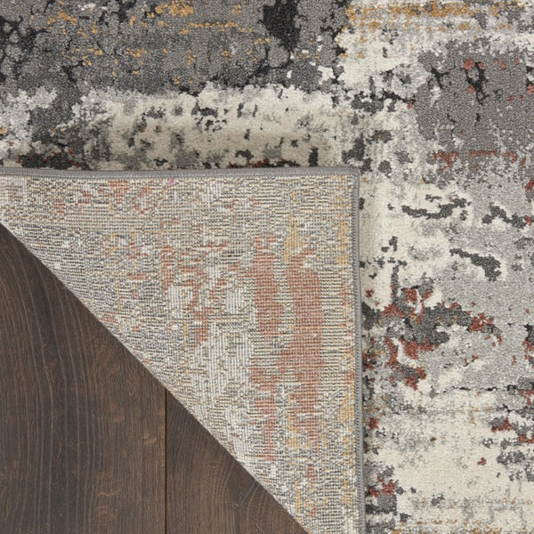 5x7 Gray Abstract Area Rug Power-loomed Polypropylene for Living Room or Bedroom