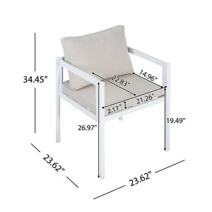 English Elm Outdoor Aluminum Patio Dining Chairs Set of 2 with Cushions Rust Proof Frame N779P369116W