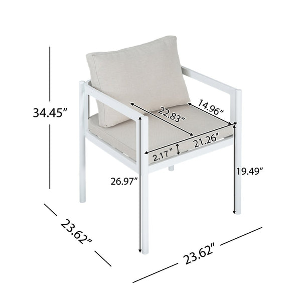 English Elm Outdoor Aluminum Patio Dining Chairs Set of 2 with Cushions Rust Proof Frame N779P369116W
