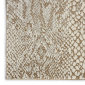 8 X 10 Ivory Beige Animal Print Power Loomed Polypropylene Rug for Living Rooms
