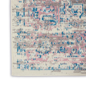 HomeRoots 9' Ivory and Blue Floral Medallion Area Rug - Durable, Stain-Resistant, Non-Skid for Stylish Homes 9' X 12' 550814