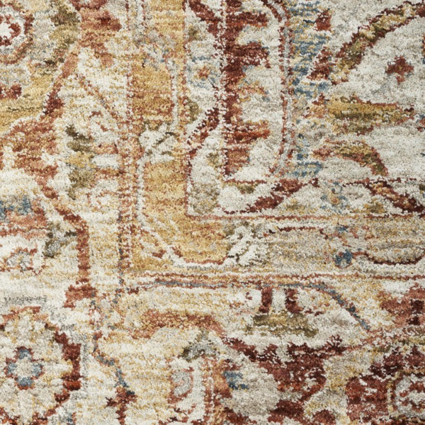 10 Foot Distressed Geometric Polyester Runner Rug for Hallways and Entryways