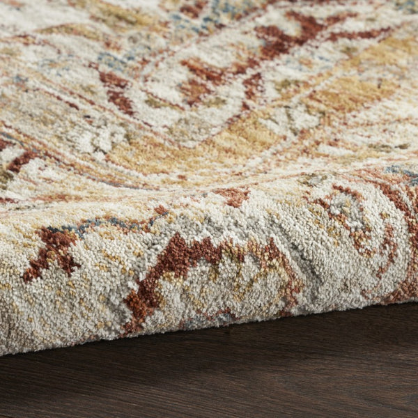 8 Ft X 10 Ft Floral Medallion Area Rug Distressed Rust Tones for Living Rooms