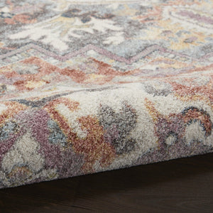 HomeRoots 4' Blue and Red Floral Distressed Area Rug - Vintage Charm, Stain-Resistant, Perfect for High Traffic Spaces 4' X 6' 550820