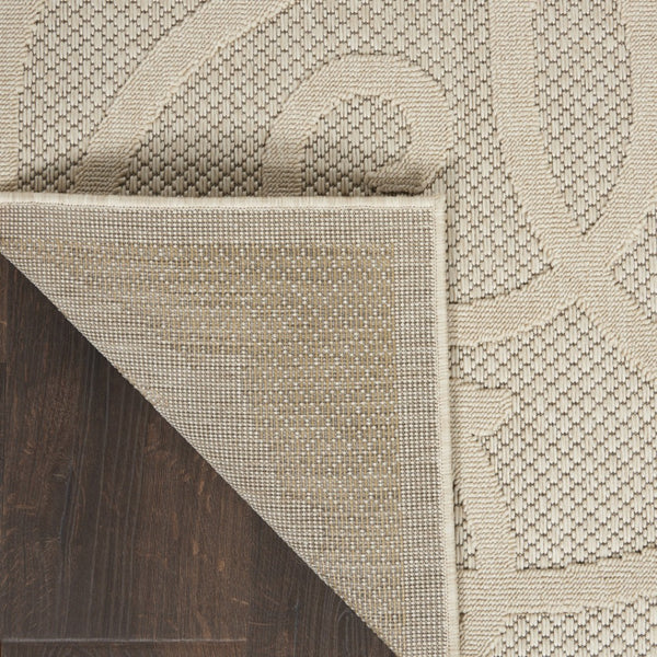 HomeRoots 7' Cream and Beige Trellis Area Rug – Stylish, Durable Indoor/Outdoor Flooring for Any Space 550822