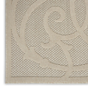 HomeRoots 7' Cream and Beige Trellis Area Rug – Stylish, Durable Indoor/Outdoor Flooring for Any Space 550822