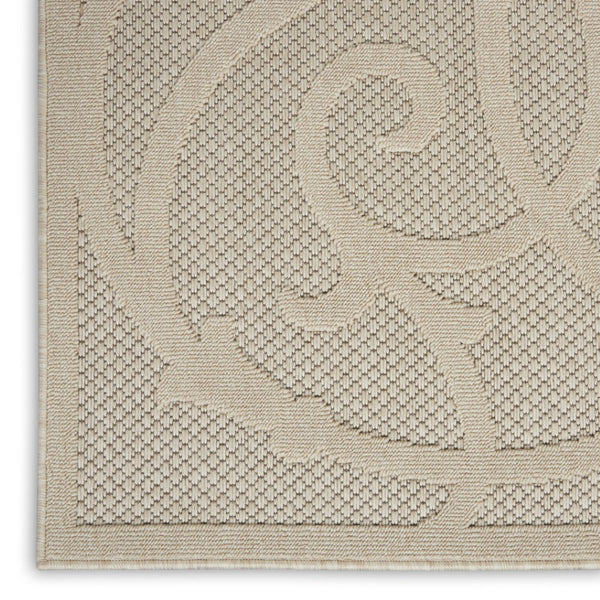 HomeRoots 7' Cream and Beige Trellis Area Rug – Stylish, Durable Indoor/Outdoor Flooring for Any Space 550822
