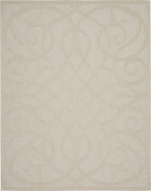 HomeRoots 7' Cream and Beige Trellis Area Rug – Stylish, Durable Indoor/Outdoor Flooring for Any Space 550822