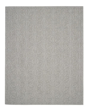 HomeRoots 7' Modern Light Gray Geometric Area Rug - Durable, Stain-Resistant for Indoor & Outdoor Spaces 550825