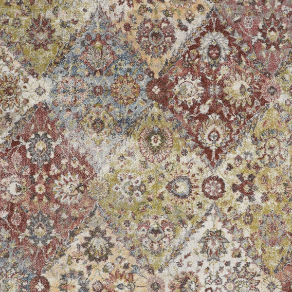 Homeroots 4' X 6' Green And Ivory Floral Distressed Area Rug  Polypropylene 550829