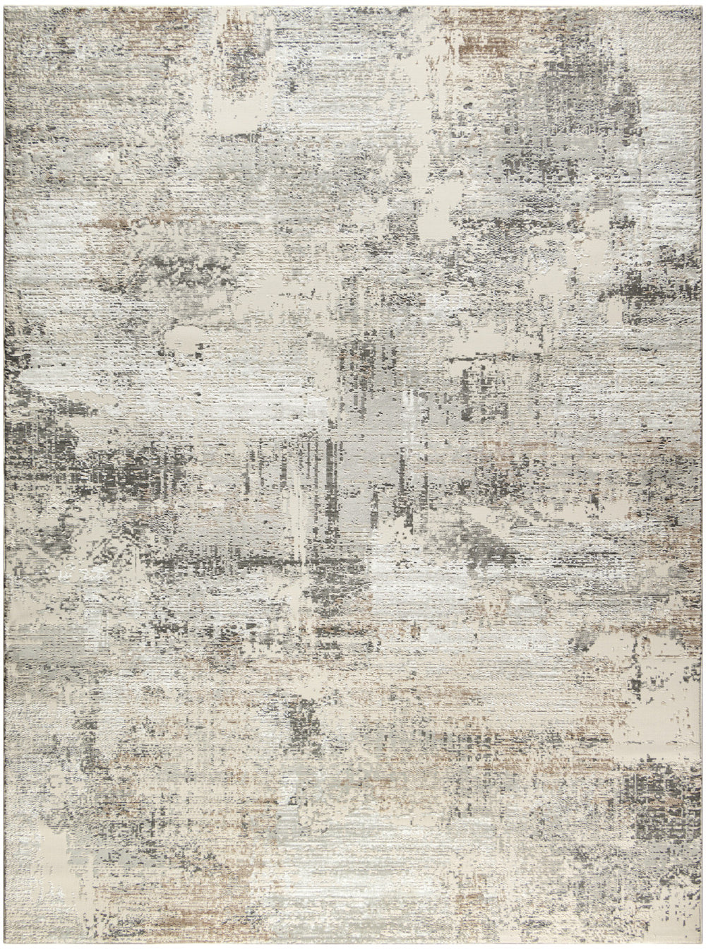 Homeroots 8' X 10' Beige And Gray Abstract Non Skid Area Rug  Polyester 550831