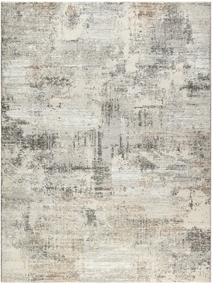 Homeroots 8' X 10' Beige And Gray Abstract Non Skid Area Rug  Polyester 550831