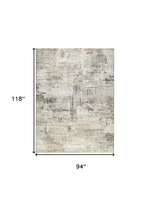 Homeroots 8' X 10' Beige And Gray Abstract Non Skid Area Rug  Polyester 550831