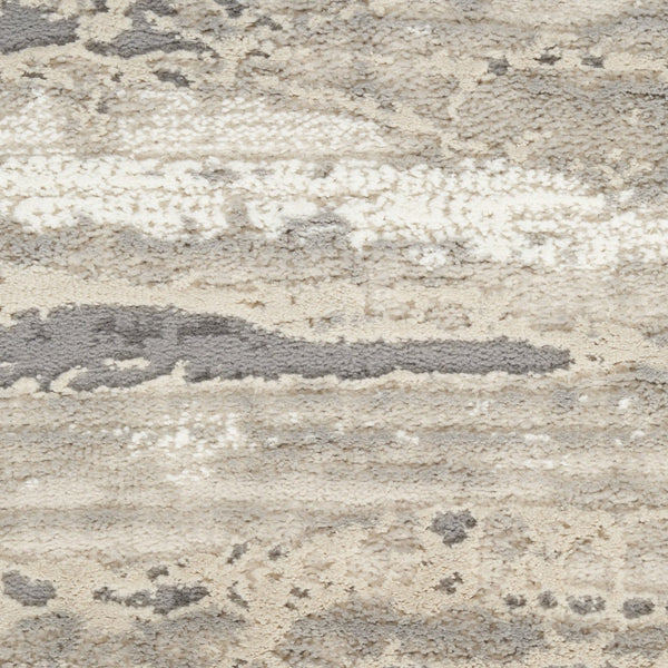 HomeRoots 5' Abstract Ivory Beige and Gray Non-Skid Area Rug - Durable, Stain-Resistant, Modern Style for Any Room 8' X 10' 550833