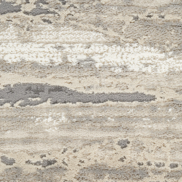 Homeroots 8' X 10' Ivory Black And Gray Abstract Non Skid Area Rug  Polyester 550833