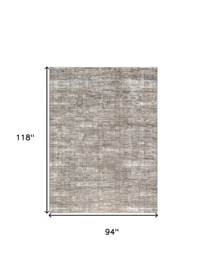 Homeroots 8' X 10' Brown And Ivory Abstract Non Skid Area Rug  Polyester 550835