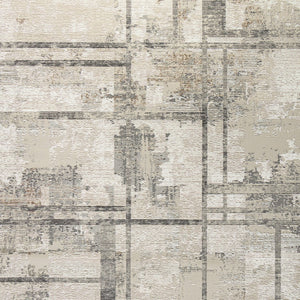 Homeroots 8' X 10' Ivory And Black Abstract Non Skid Area Rug  Polyester 550836