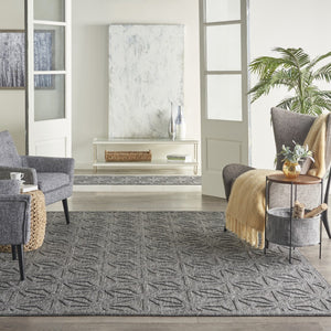HomeRoots 8' X 10' Geometric Area Rug in Dark and Light Gray – Stylish, Durable, and Easy-Care for Indoors/Outdoors! 550847