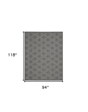 HomeRoots 8' X 10' Geometric Area Rug in Dark and Light Gray – Stylish, Durable, and Easy-Care for Indoors/Outdoors! 550847