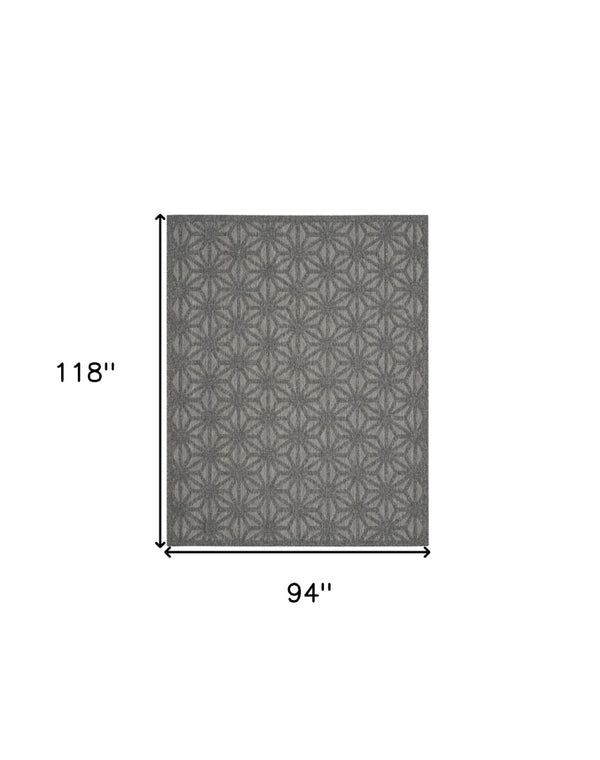 HomeRoots 8' X 10' Geometric Area Rug in Dark and Light Gray – Stylish, Durable, and Easy-Care for Indoors/Outdoors! 550847