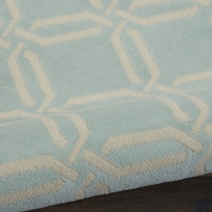 HomeRoots 8' Coastal Charm Beige and Green Trellis Non-Skid Area Rug for High-Traffic Homes with Pets 8' X 10' 550855
