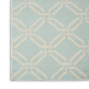 HomeRoots 8' Coastal Charm Beige and Green Trellis Non-Skid Area Rug for High-Traffic Homes with Pets 8' X 10' 550855
