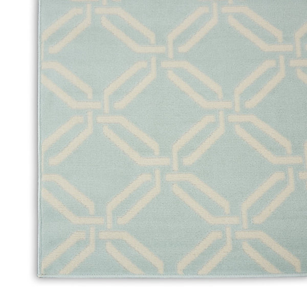 HomeRoots 8' Coastal Charm Beige and Green Trellis Non-Skid Area Rug for High-Traffic Homes with Pets 8' X 10' 550855