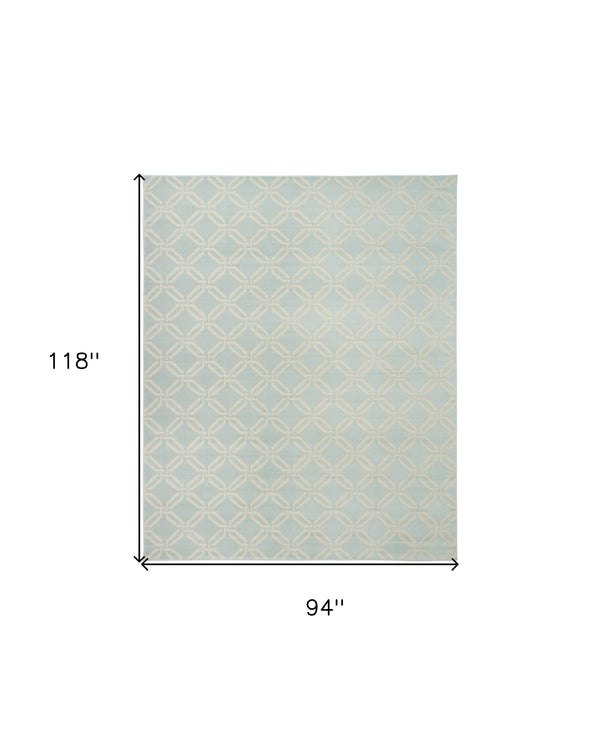 Homeroots 8' X 10' Beige And Green Trellis Non Skid Area Rug  Polypropylene 550855