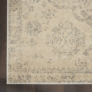 Homeroots 6' X 9' Beige And Gray Geometric Distressed Area Rug - Durable, Stain Resistant For Stylish Homes!  Polypropylene 550857