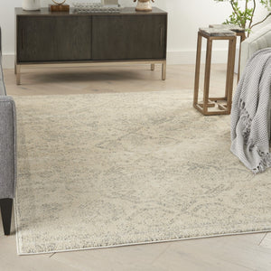 Homeroots 6' X 9' Beige And Gray Geometric Distressed Area Rug - Durable, Stain Resistant For Stylish Homes!  Polypropylene 550857