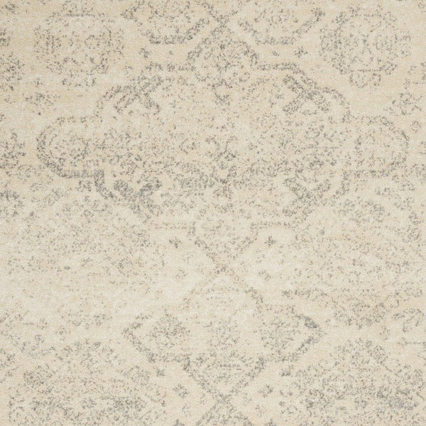 Homeroots 6' X 9' Beige And Gray Geometric Distressed Area Rug - Durable, Stain Resistant For Stylish Homes!  Polypropylene 550857