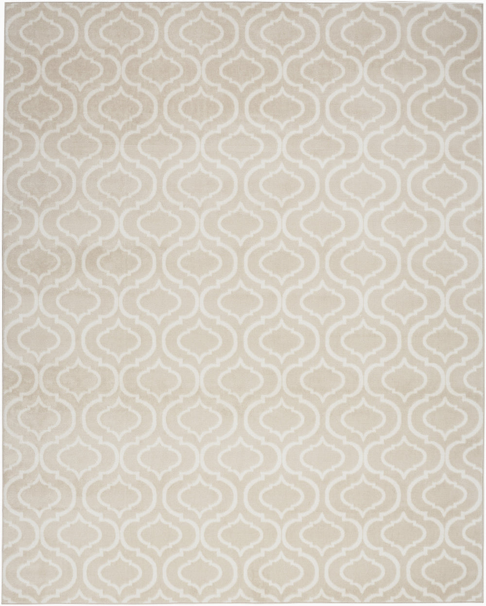 Homeroots 8' X 10' Beige And Ivory Trellis Non Skid Area Rug  Polypropylene 550858