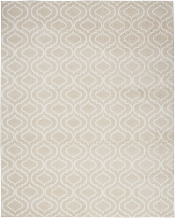Homeroots 8' X 10' Beige And Ivory Trellis Non Skid Area Rug  Polypropylene 550858