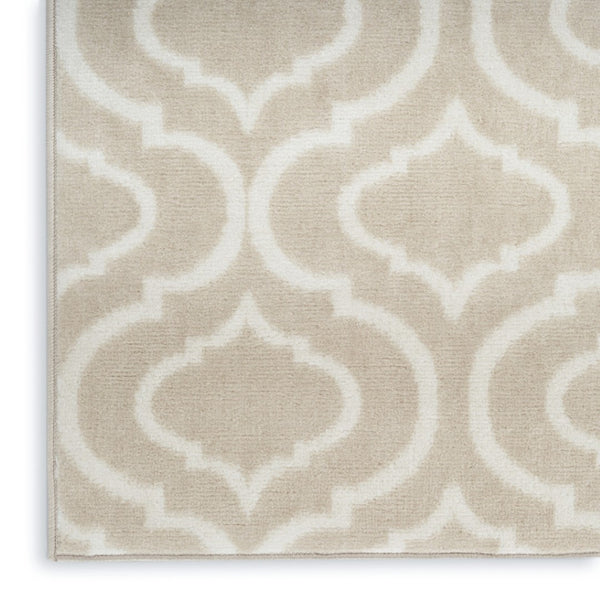 HomeRoots 8' Beige and Ivory Trellis Area Rug - Durable, Stain-Resistant Design Perfect for Any Room 8' X 10' 550858